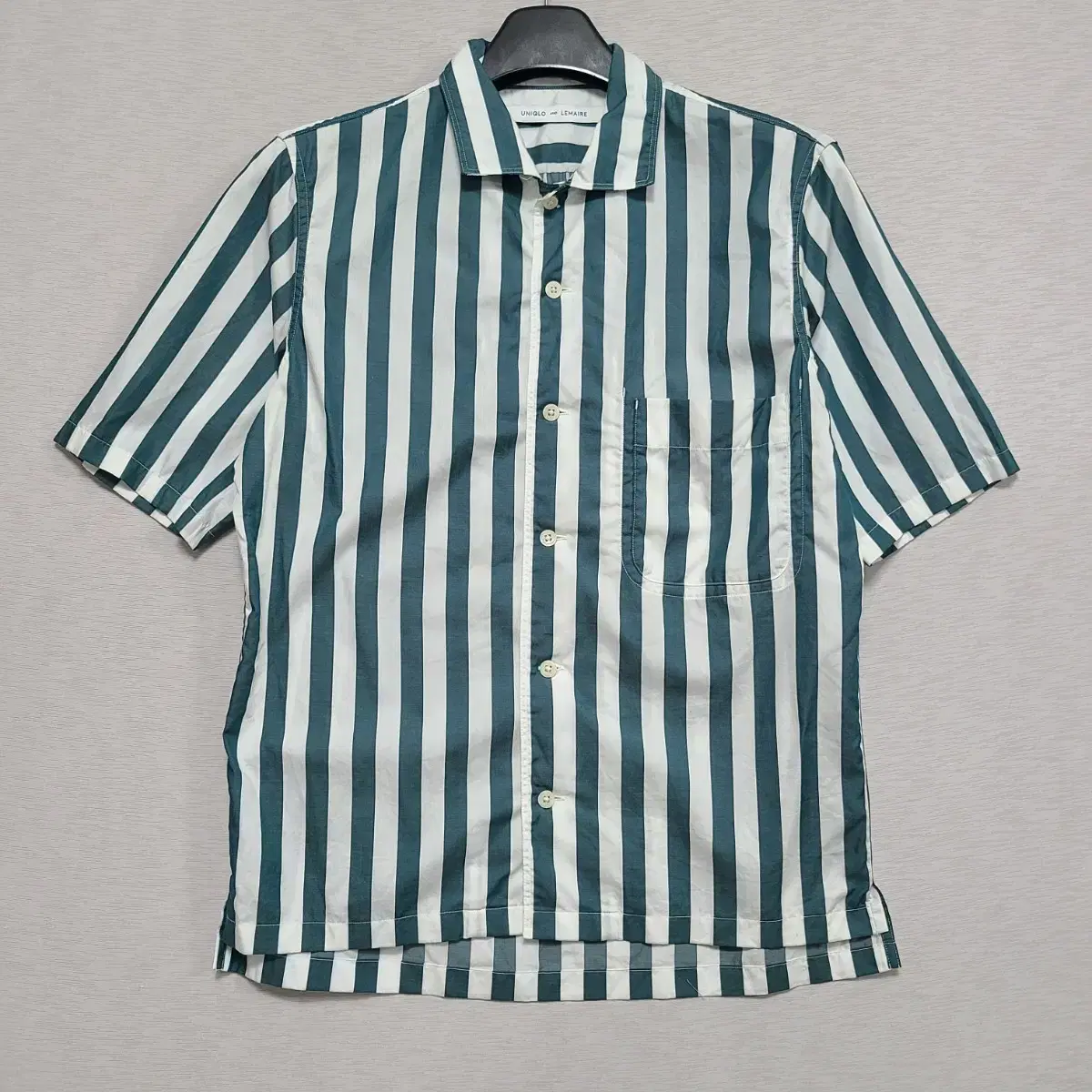 ㅡUNIQLO Lemaire Striped Short-Sleeved Shirt Men's 95-Slim 100 ㅡ1204