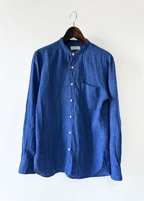 [M] Uniqlo Henley Neck Linen bloo Shirt