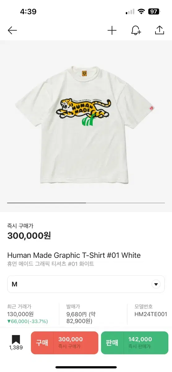 Humanmade Tiger Short Sleeve [M]