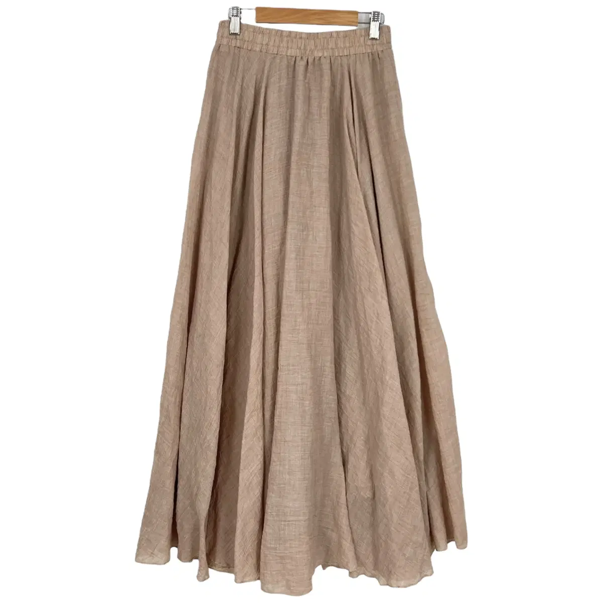 2880 Brown Beige Maxi Flared Long Skirt