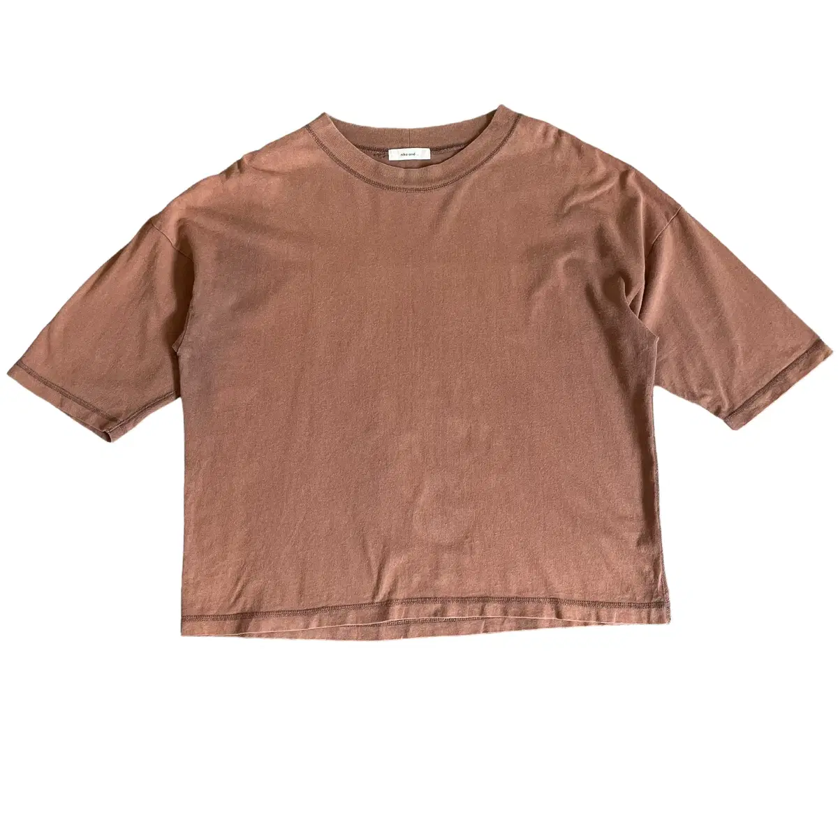 Nico & Co Brown Cotton Plain Short-Sleeved T-shirt