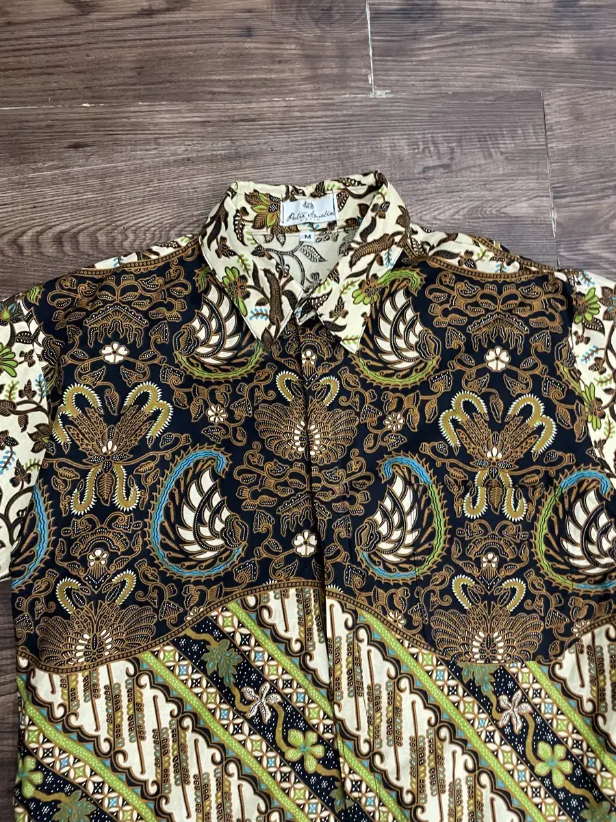 batik pattern short sleeve shirt southern