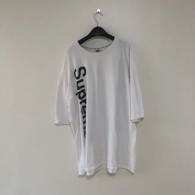 (4XL) 흰색 슈프림 반팔티