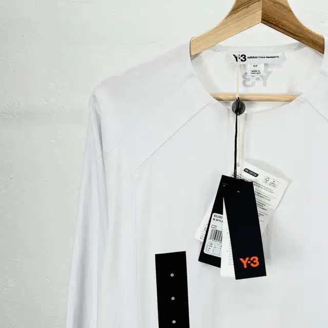 Y-3X아디다스 화이트 백로고 롱 슬리브