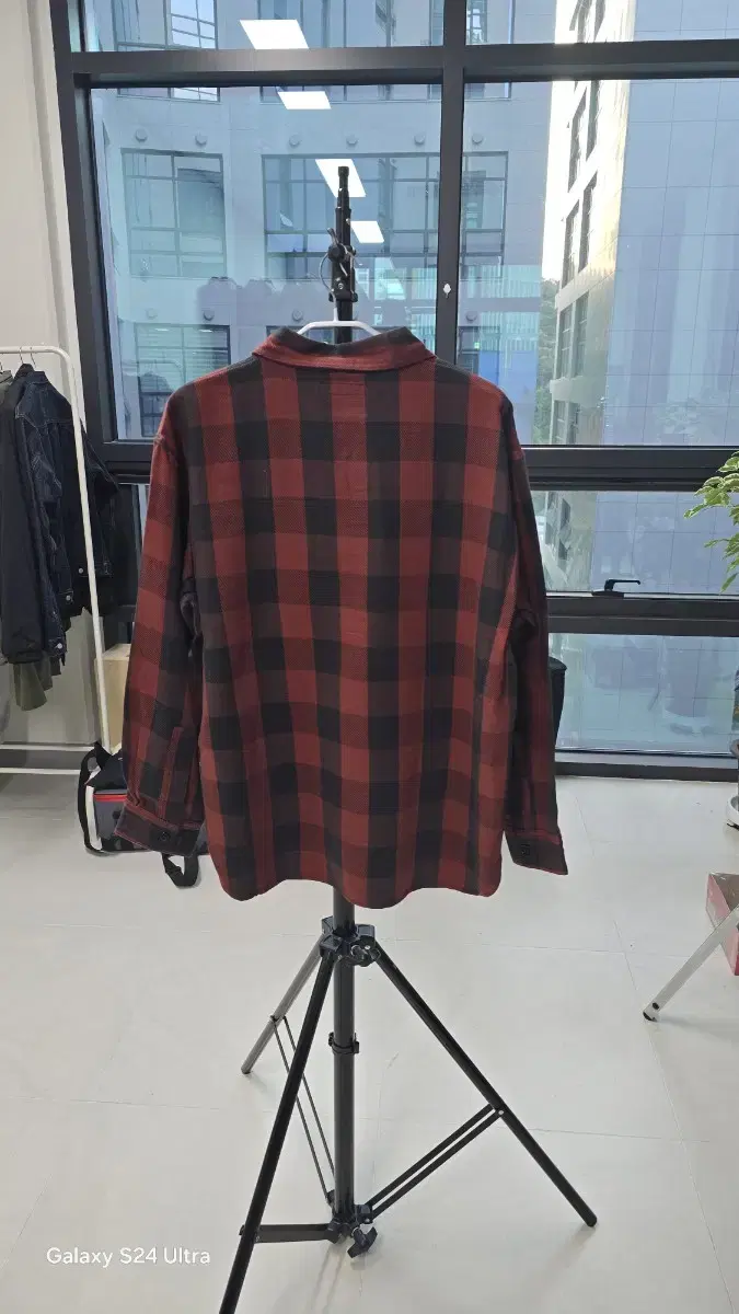 Full-count check pullover shirt