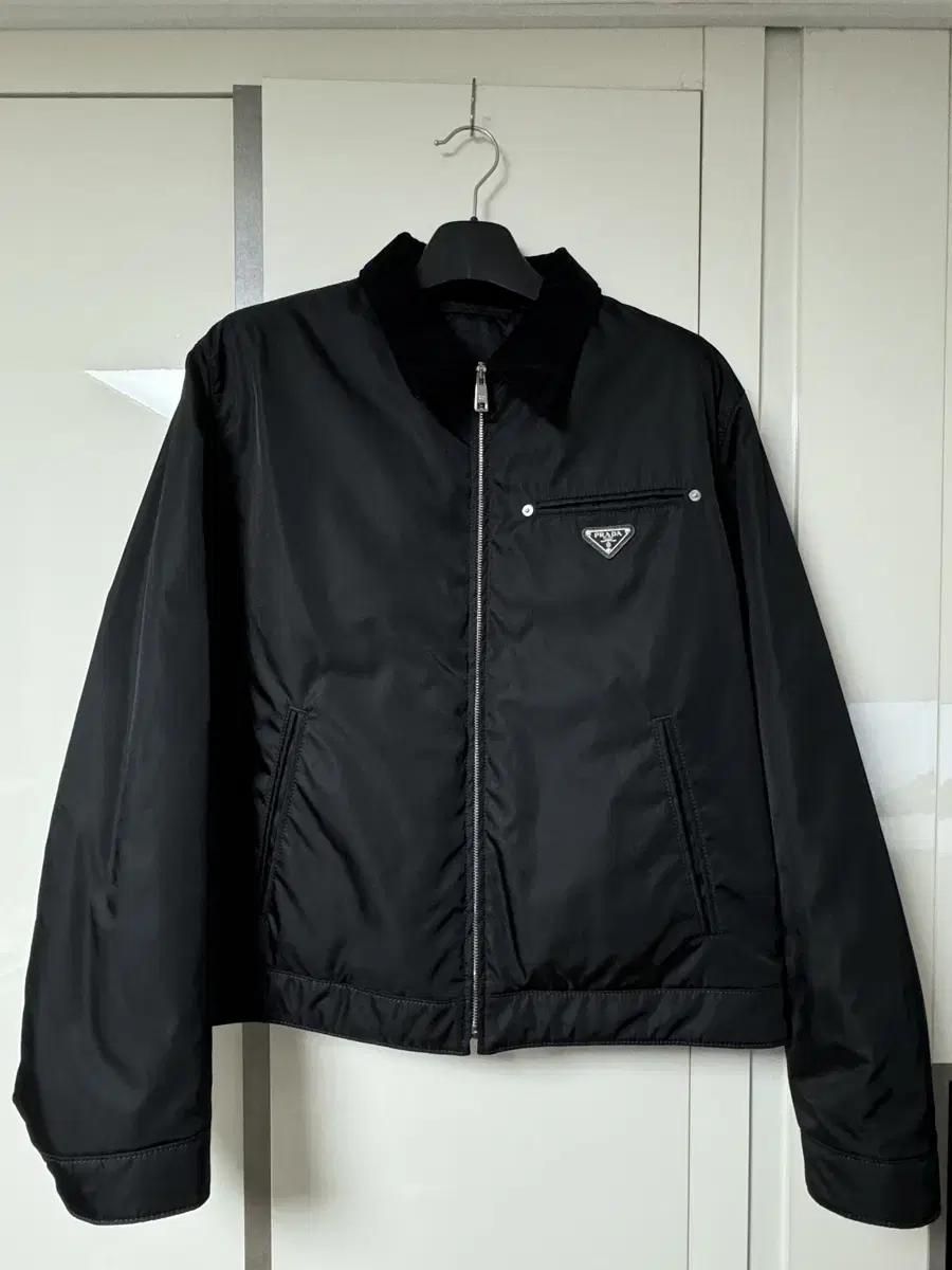 Prada Triangle Logo Nylon Zip-up Jacket for AW23