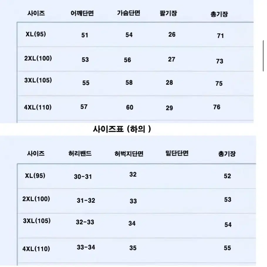 남성반팔반바지세트 여름츄리닝세트 (95~110)