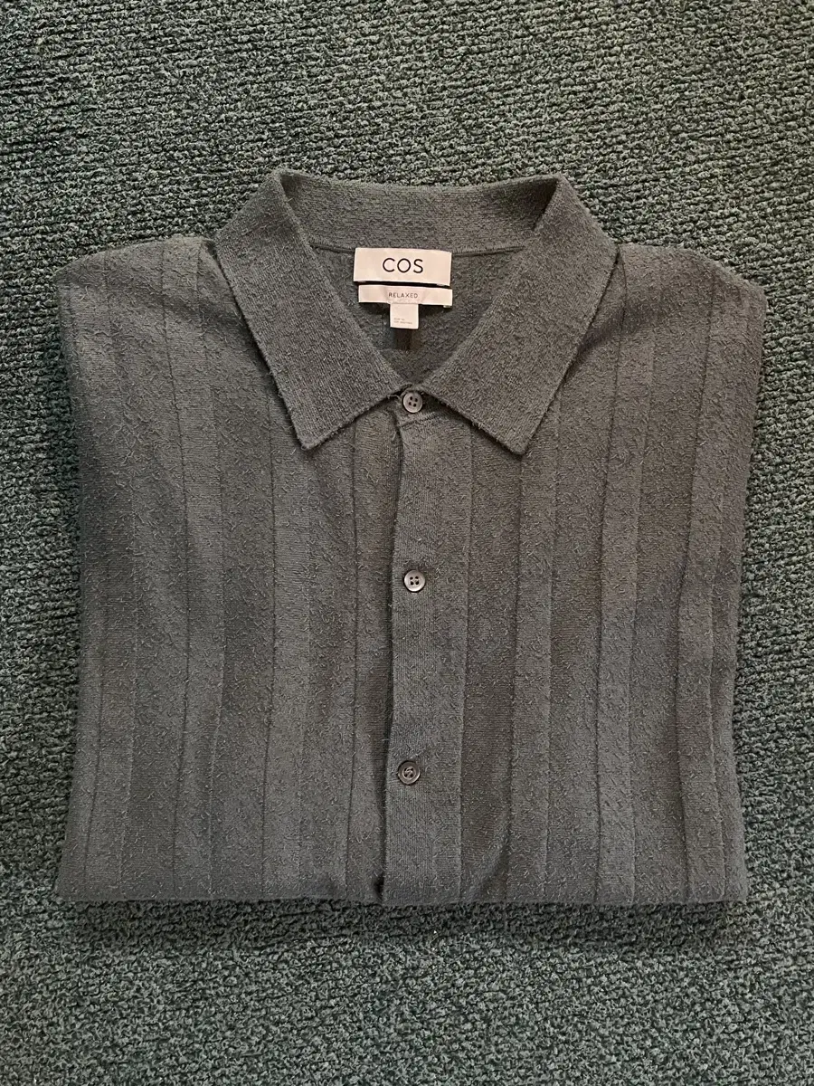 [XL] cos Cos Textured Stripe Knit Shirt