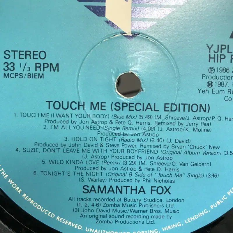 SAMANTHA FOX LP / AA2416