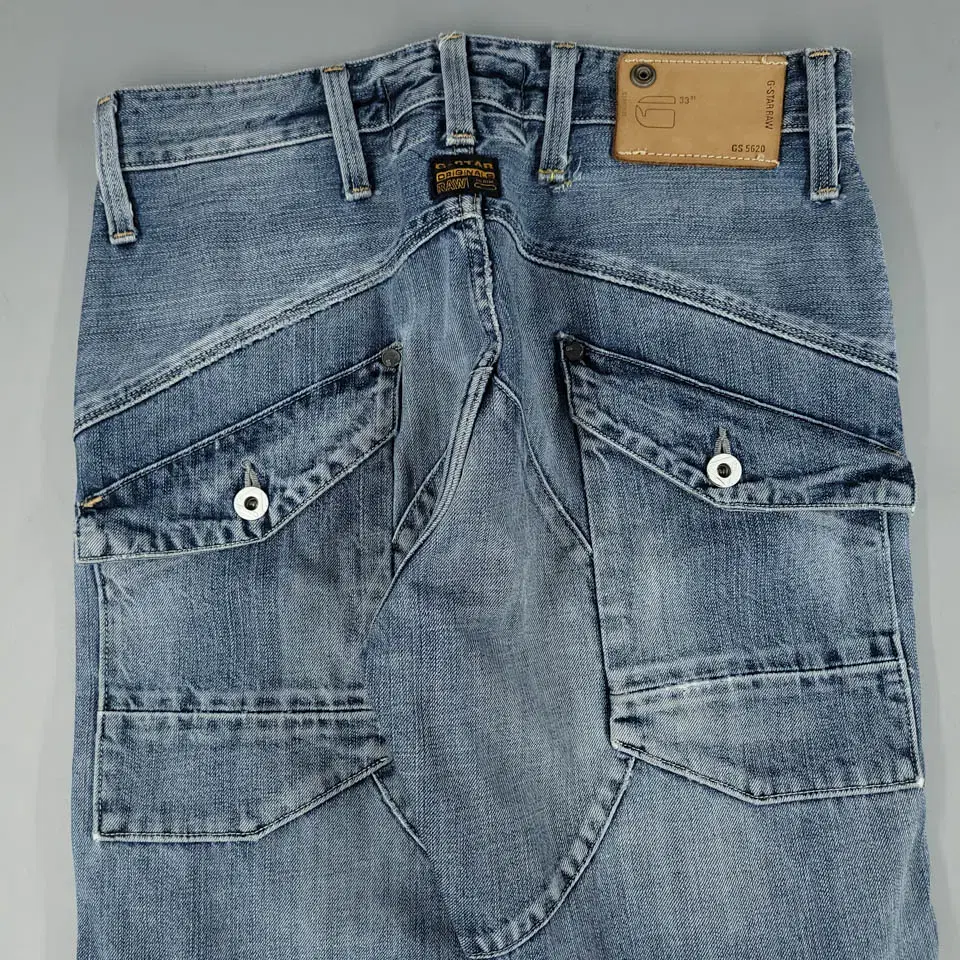 G-STAR RAW 지스타로우 GS5620 연청워싱 패치로고 레더탭 멀티