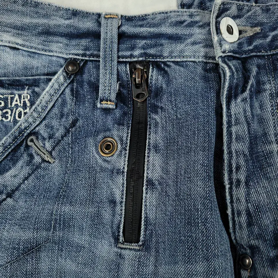 G-STAR RAW 지스타로우 GS5620 연청워싱 패치로고 레더탭 멀티