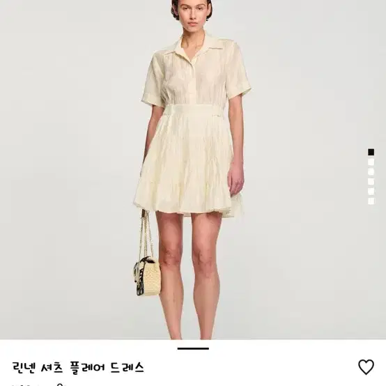 산드로 린넨 셔츠 플레어 드레스 34사이즈