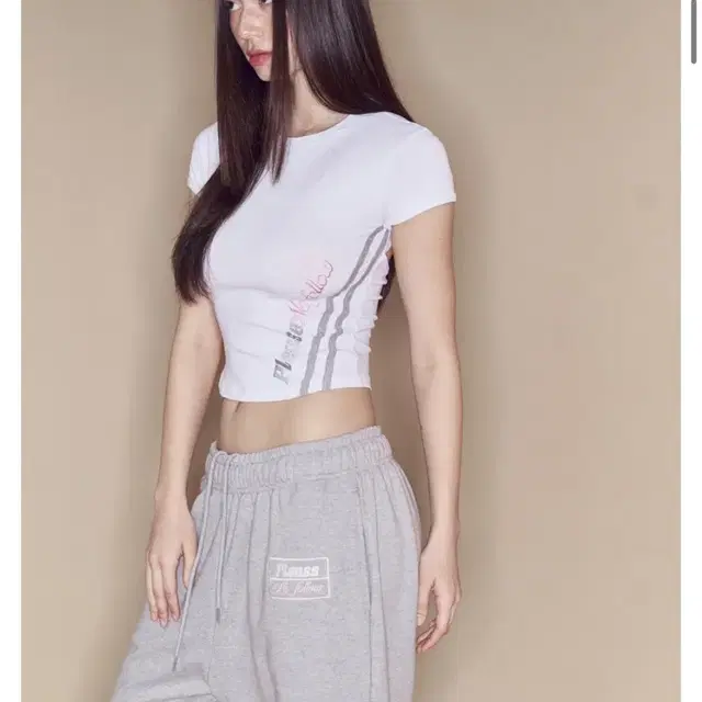 플리즈노팔로우 Sage Backless Line Logo Top