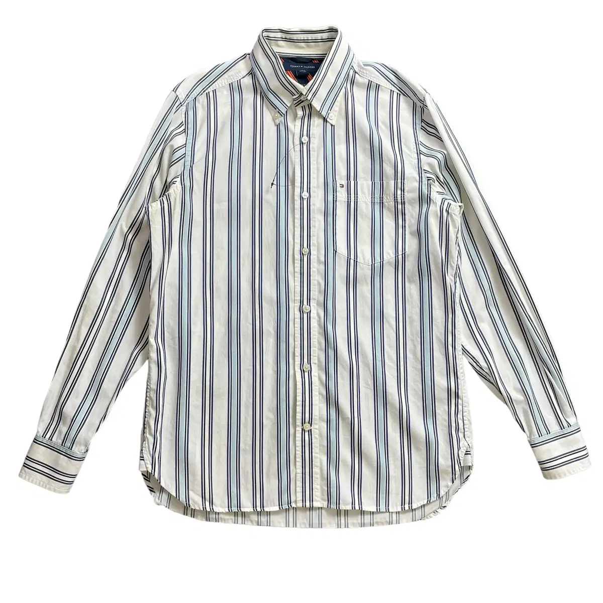 Tommy Hilfiger bloo Striped Trim Fit Long Sleeve Shirt