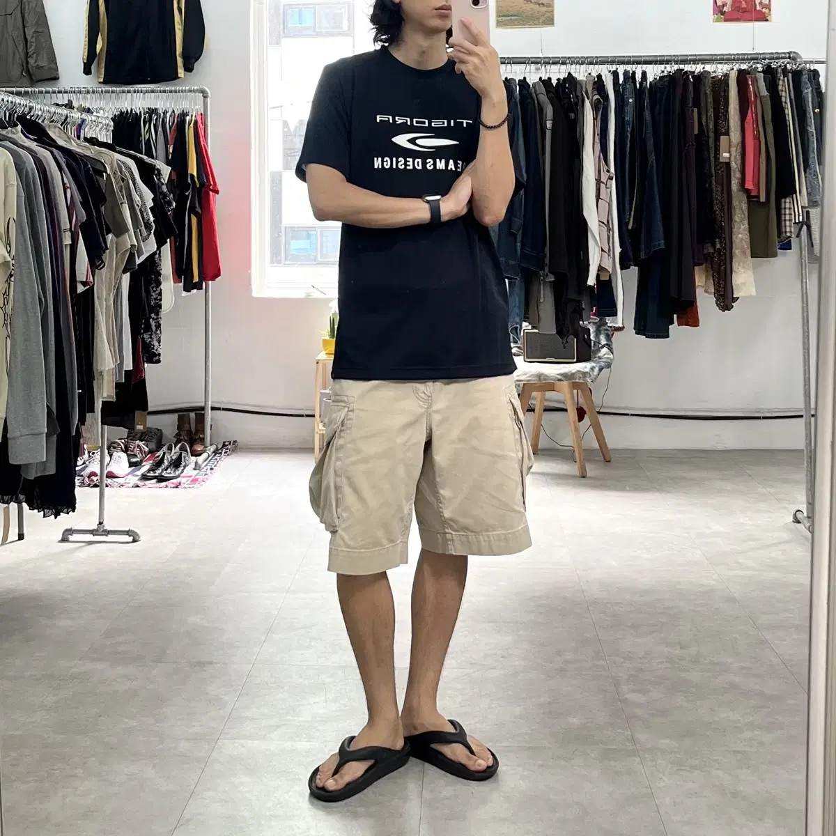 [M] BEAMS X TIGORA 반팔 티셔츠