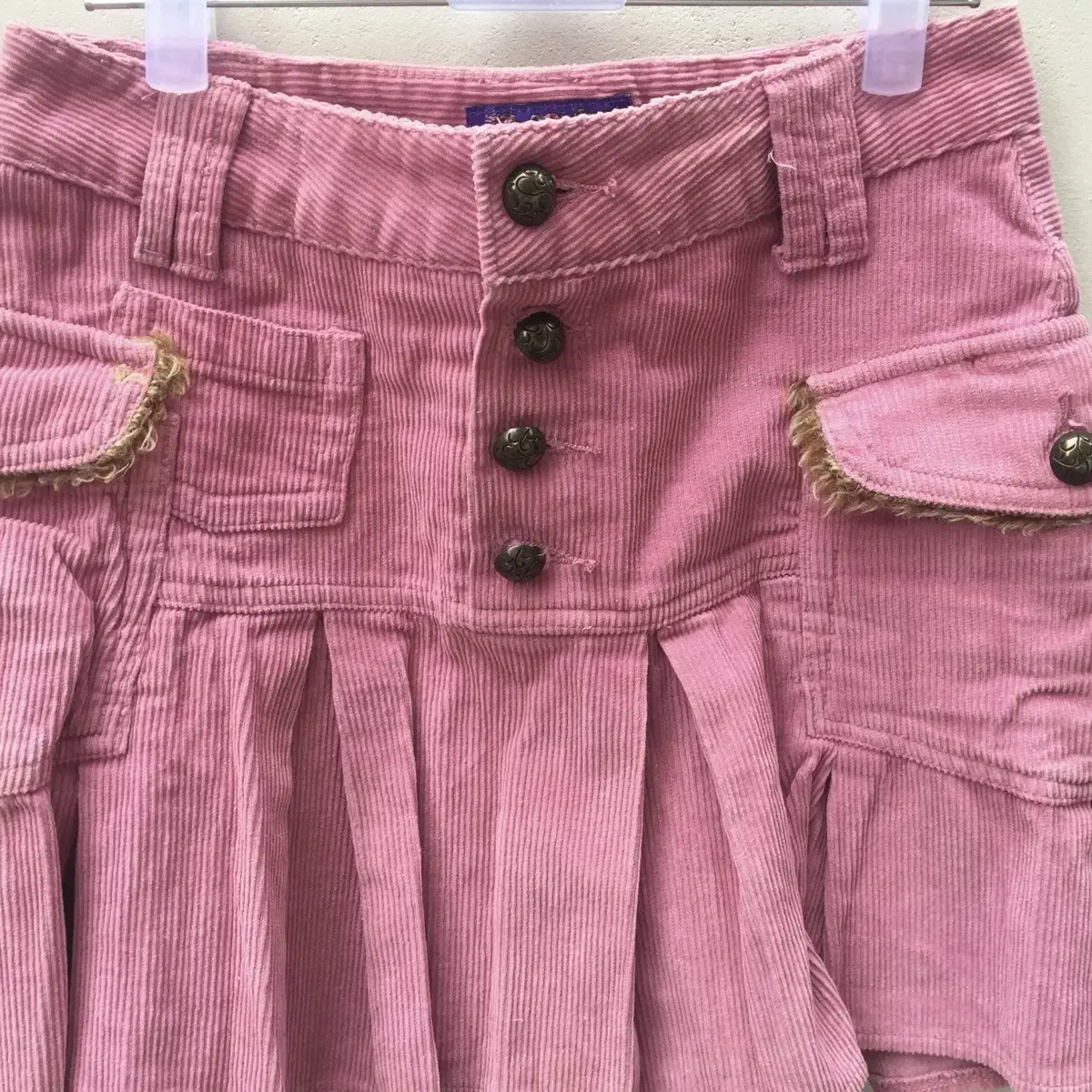 Vintage y2k pink cargo skirt