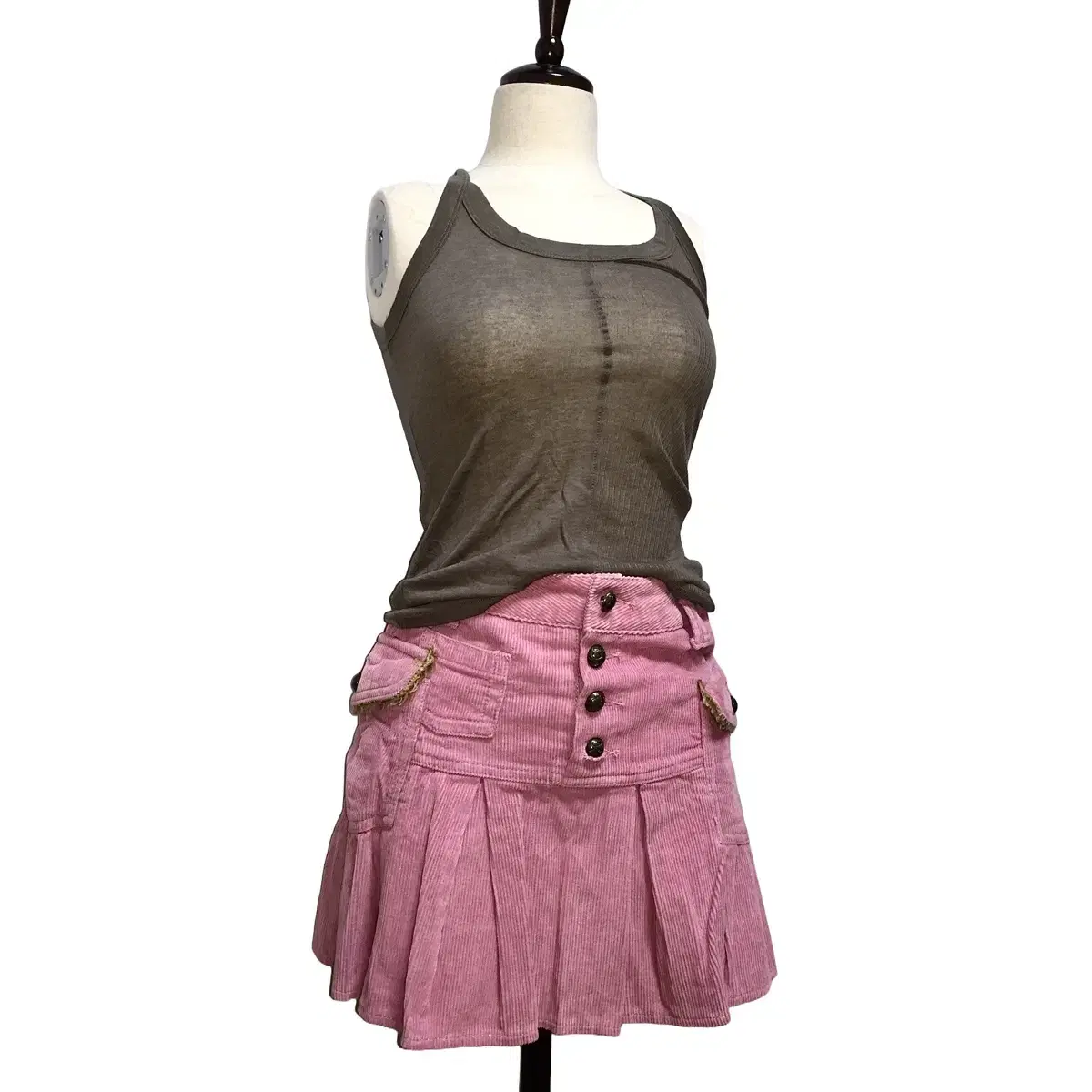 Vintage y2k pink cargo skirt