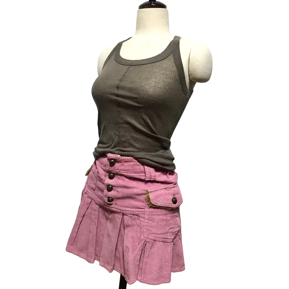 Vintage y2k pink cargo skirt