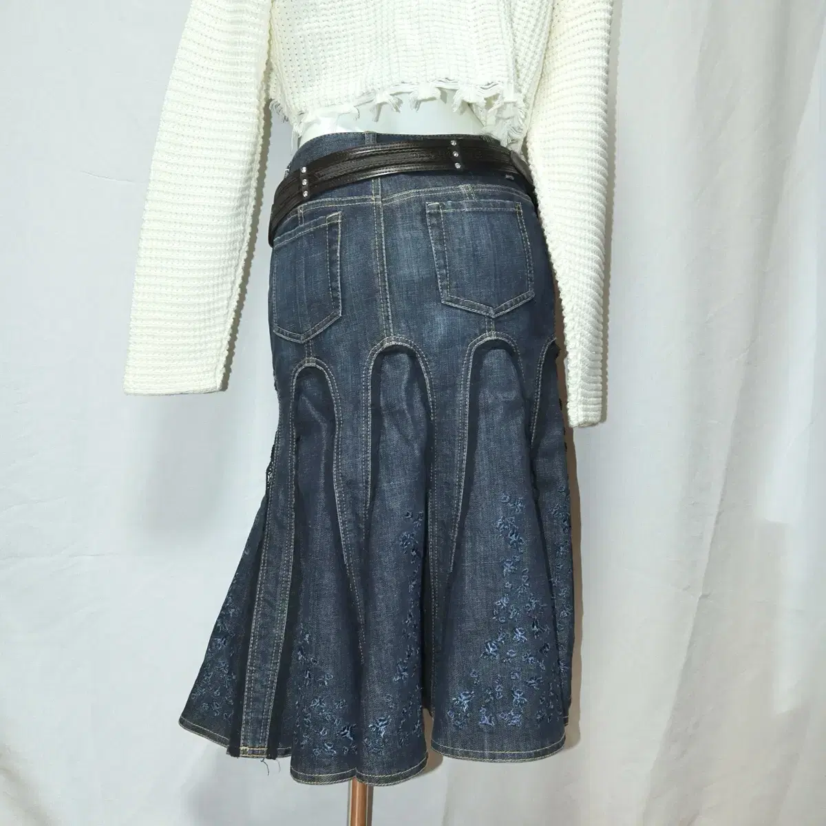 Vintage mermaid denim skirt