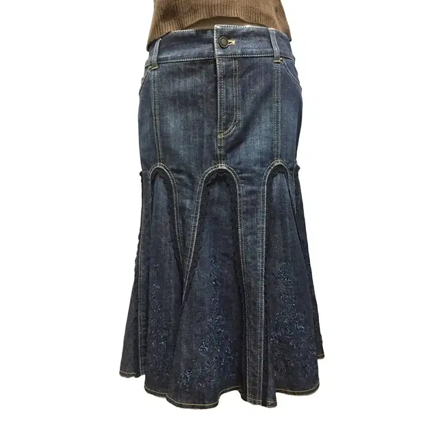 Vintage mermaid denim skirt