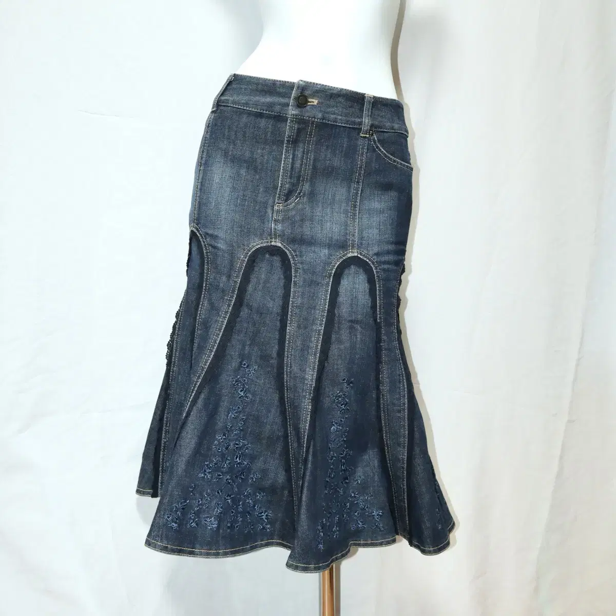 Vintage mermaid denim skirt