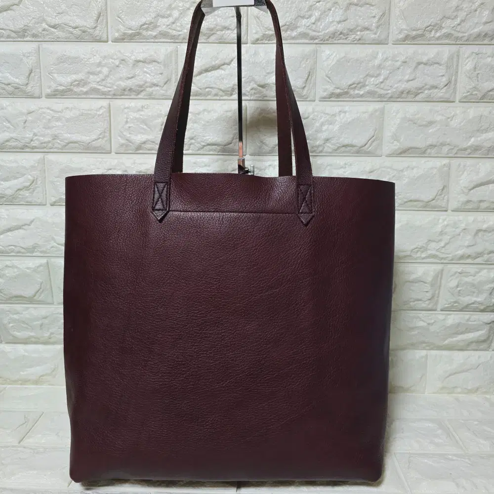 MADEWALL Burgundy Genuine Leather Big Size Shopper Shoulder Bag