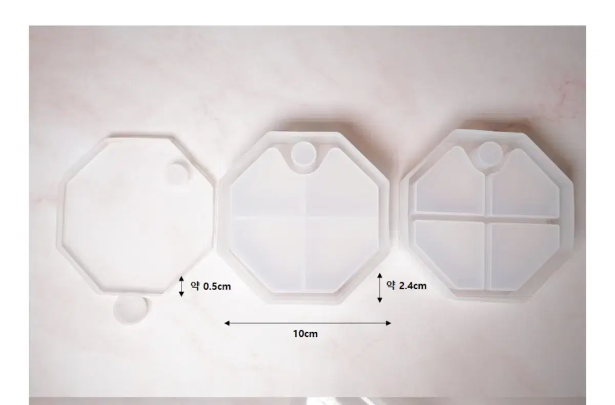팔각형 3단 보석함 실리콘 몰드 세트 ( 새상품