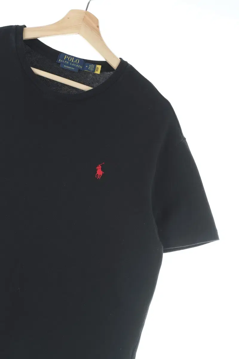 (M) Polo Ralph Lauren Vahn T-Shirt Black Cotton Solid-D97A