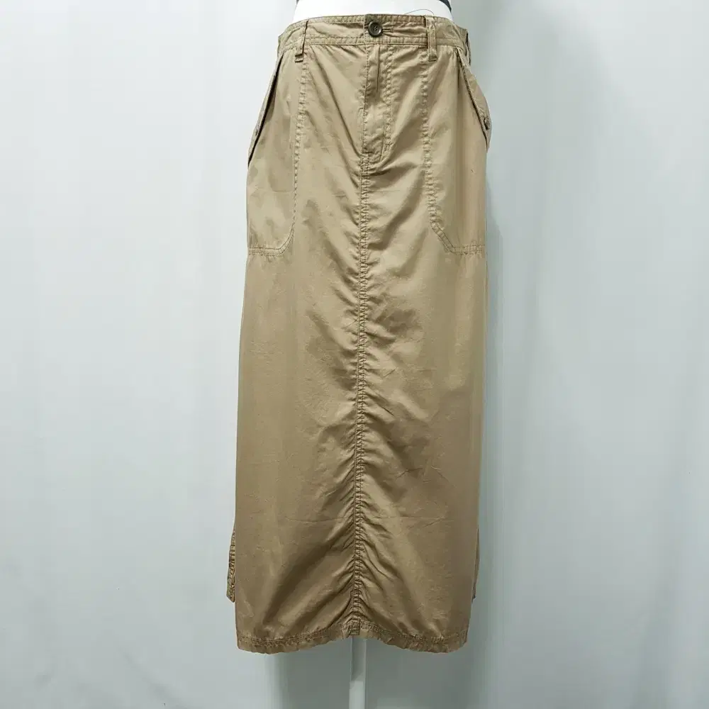 Vintage Beige Bustle A-line Long Skirt WL E634