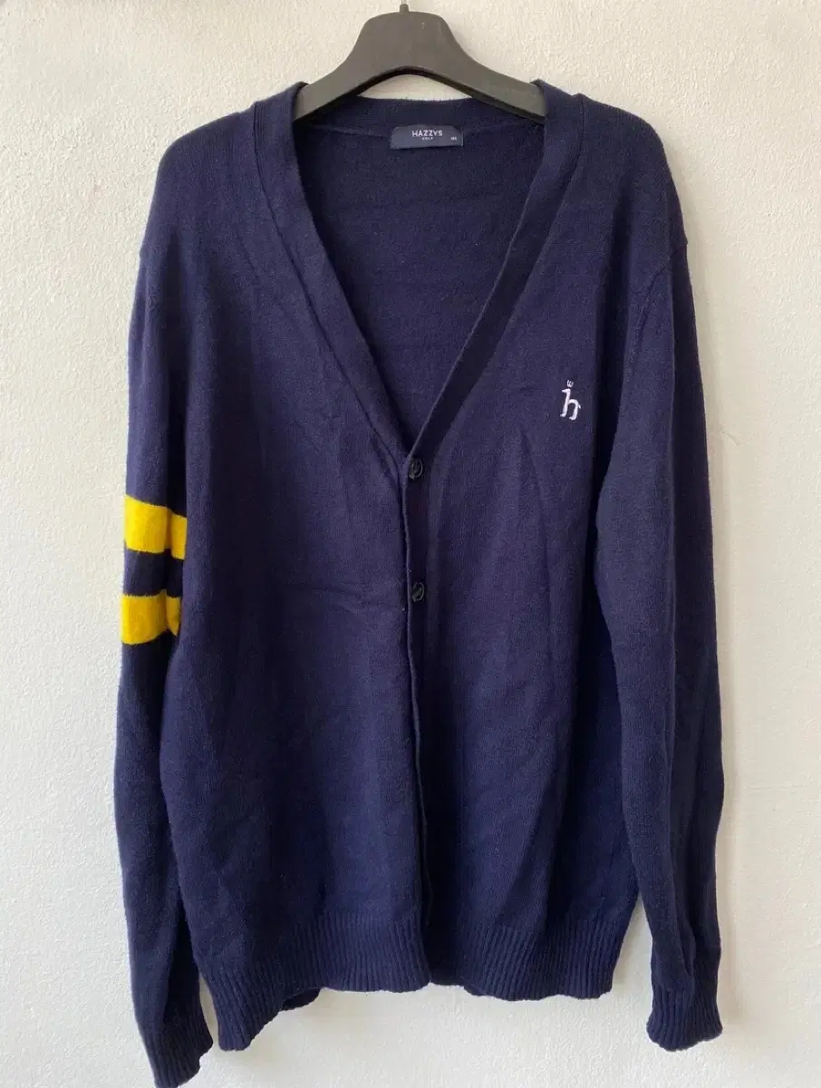 Hedges Golf Logo Embroidered Navy Knit Cardigan 105