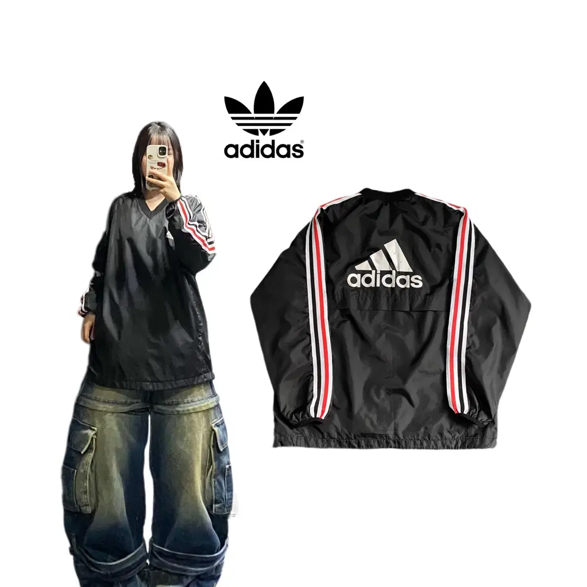 Adidas 00s Big Logo Overfit Warm-Up Windbreaker