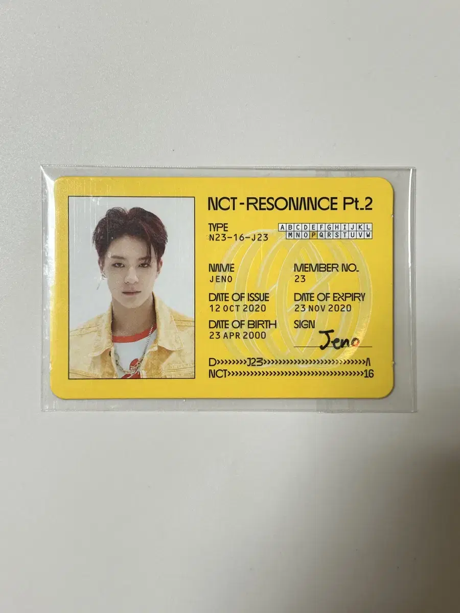 NCT 2020 jeno ID card