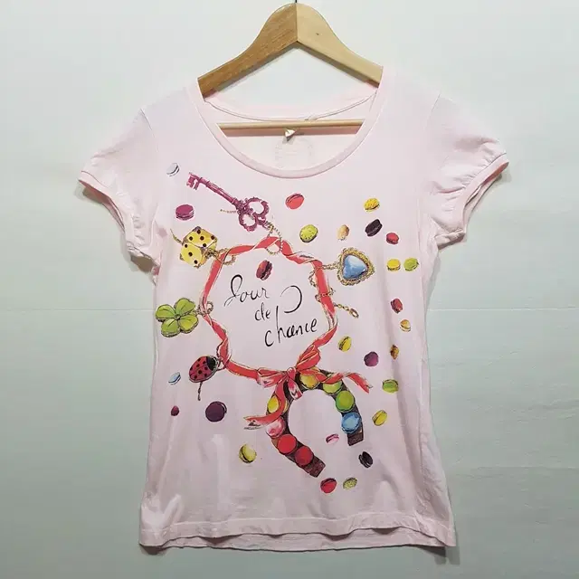 laduree round t-shirt pink