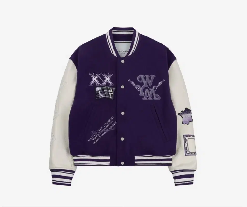 [50]Wooyoung Mi 23SS 20th Anniversary Varsity Jacket Violet