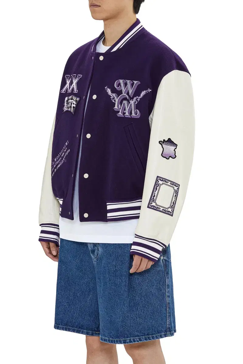 [50]Wooyoung Mi 23SS 20th Anniversary Varsity Jacket Violet