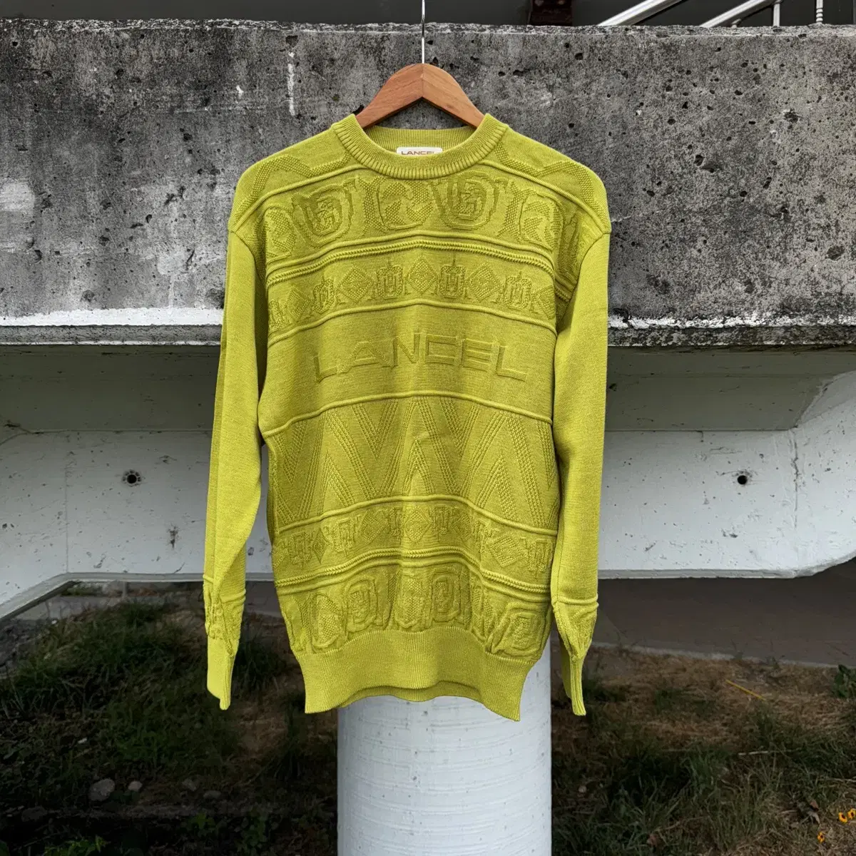 JPN Lancel Yellow Embroidered Knit