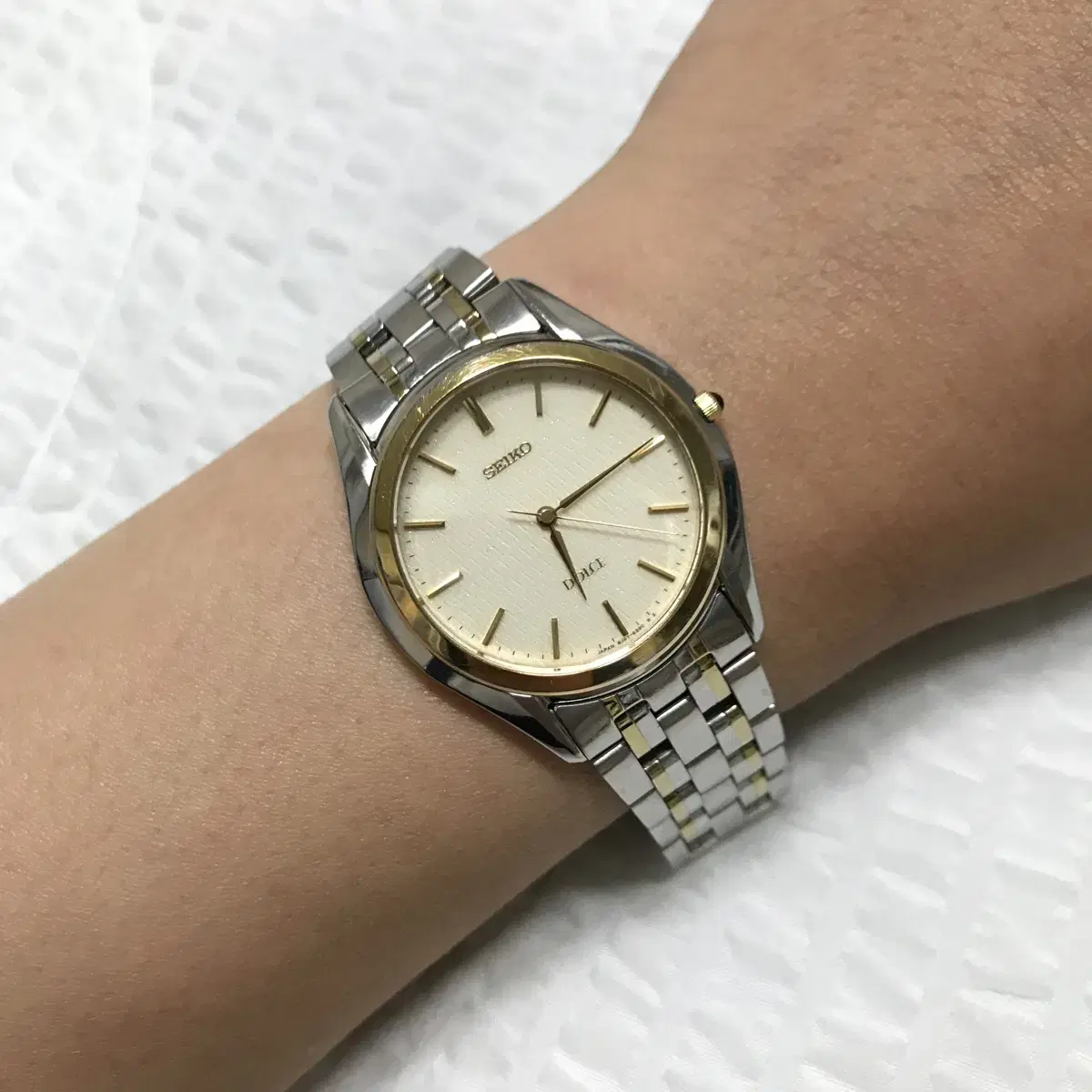 세이코 돌체 하이엔드쿼츠 연차 콤비 메탈 시계 seiko Dolce