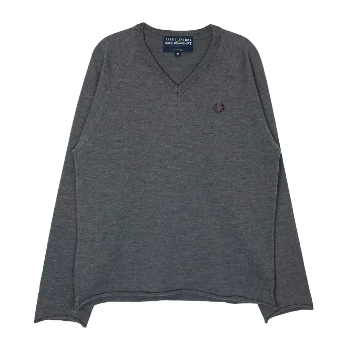 Comme des Garçons Song Fred Perry V-neck knit T-shirt