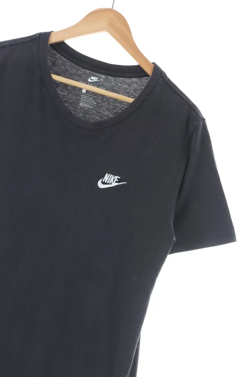 (L) Nike Vahn Short Sleeve T-Shirt Black Cotton Old School-D9FA