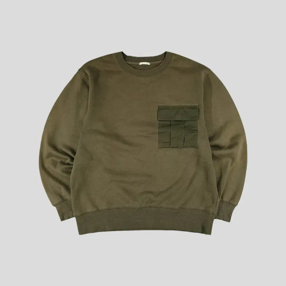 Uniqlo Pigment Khaki Nylon Big Pocket Sweatshirt L