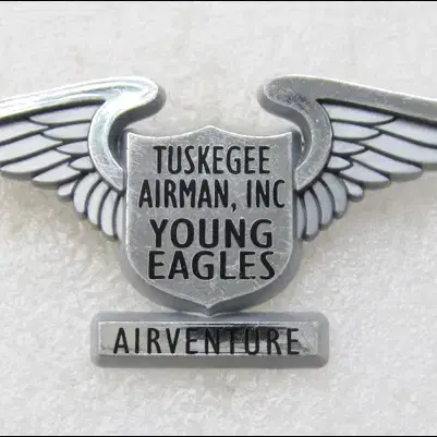 터스키기 공군(Tuskegee Airmen) 윙 핀 배지 (약 7cm)