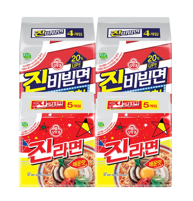 무료배송-오뚜기 진라면 매운맛 10개 + 진비빔면 8개