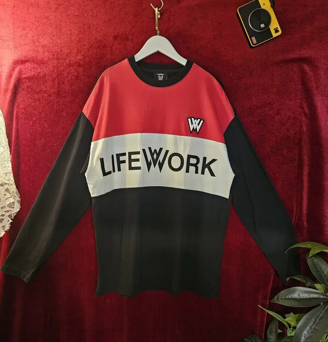 Life Work 라이프워크 블럭 배색 긴팔티셔츠 M size