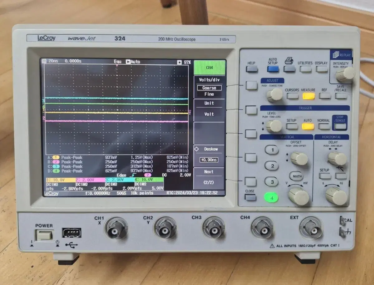 Lecroy 오실로스코프 wavejet324 200Mhz 4ch