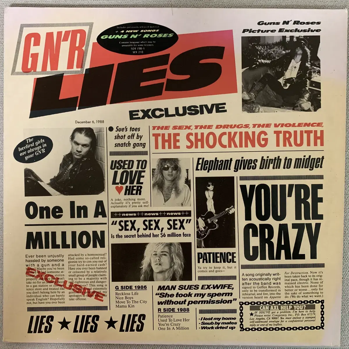 [ROCK] Guns N' Roses - G N' R Lies LP