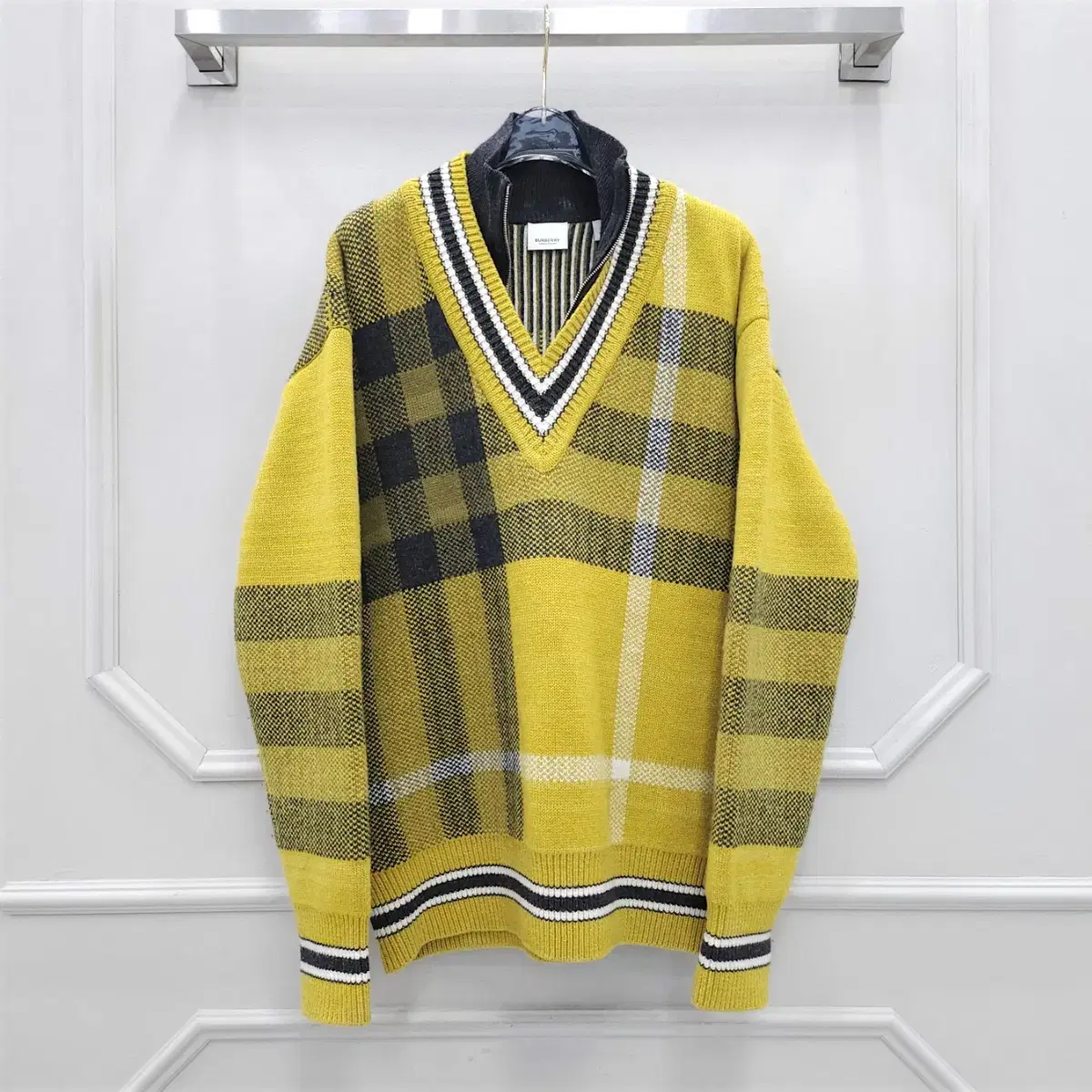 S / Burberry Check Jacquard Vahn Zip-up Sweater