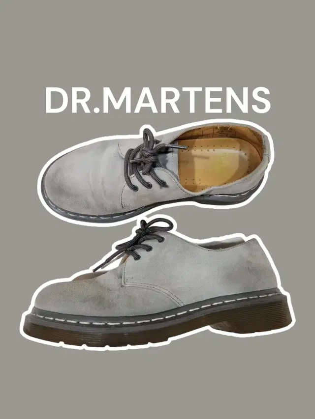 [uk5-240]DR.MARTENS닥터마틴 3홀 스웨이드 스니커즈 그레이