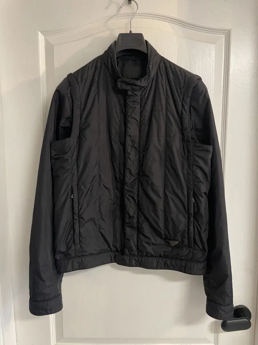 Prada Triangle Logo Nylon Jacket (arms detachable for jo)