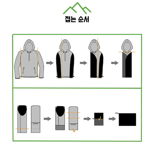 (새상품)가네 택배우의 아웃도어 골프 판초 아노락 우비