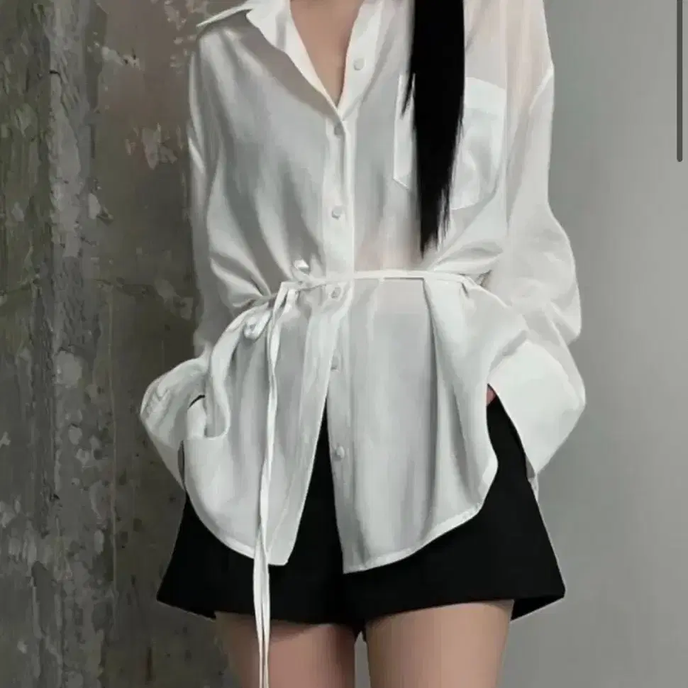 이네기 posh strap blouse shirt 스트랩 셔츠